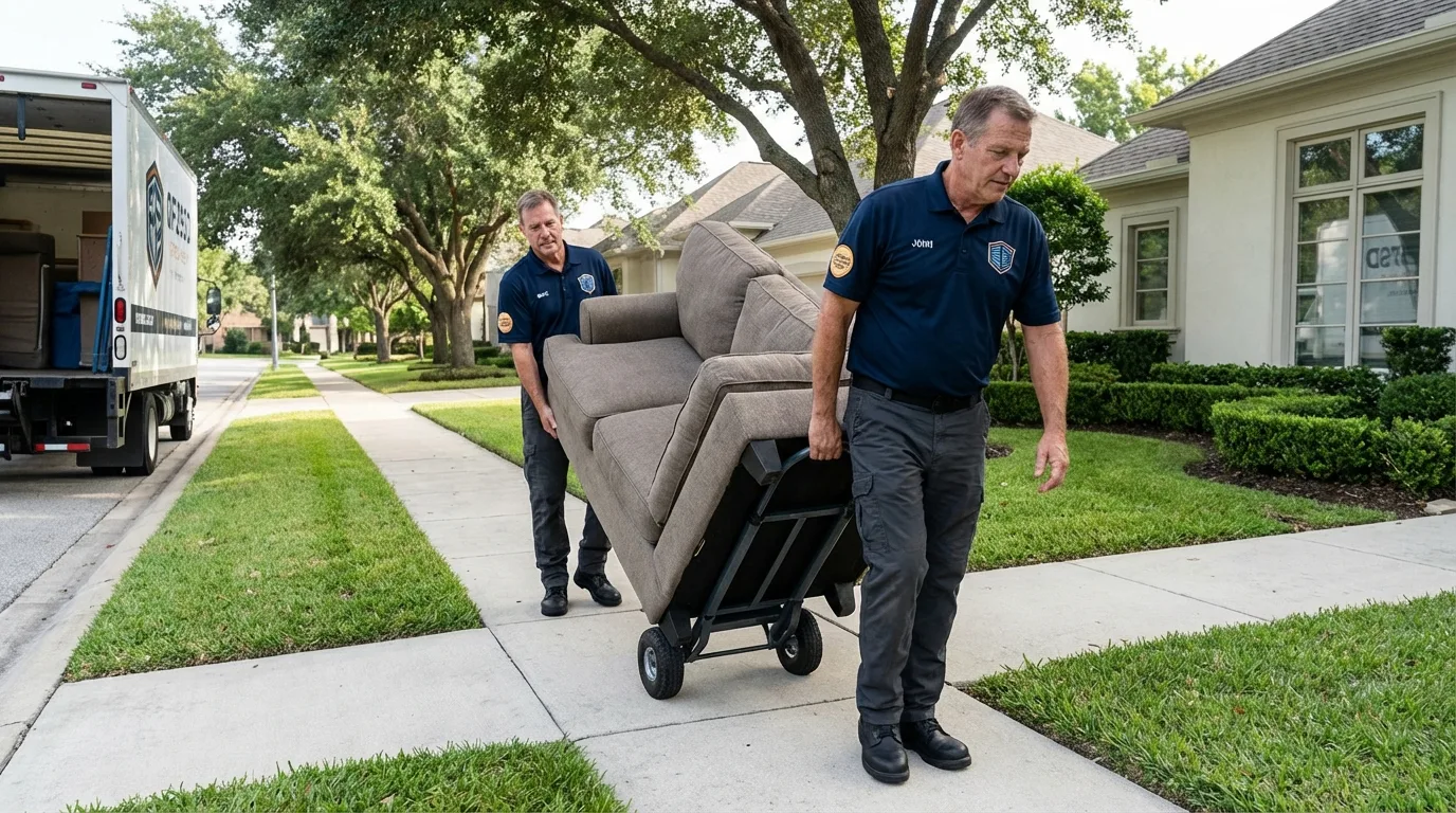 Local residential moving crew loading furniture in Haverhill, MA